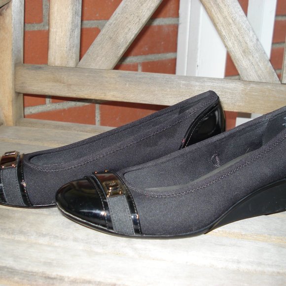 ANNE KLEIN SPORT WEDGE BLACK SHOES SIZE 10M - Picture 3 of 7
